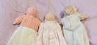 Set Of Three Little Antique And Vintage  Baby Dolls Bisque Heads Cloth Bodies