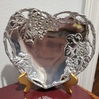 Vintage Nib Deadstock Arthur Court Aluminum Grape Heart Coupe Tray Bowl 10  Dish