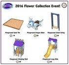 2016 Webkinz 3-pc Flower Collection  Playground Sand Tile   2 Chain Swings