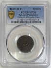 1829 M F Spanish Philippines Quarto Pcgs Vf20 Regular Date Coin Gold Shield