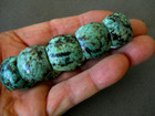 Southwest Large Rounded Pillow Style Blue-green Turquoise Beads Stretch Bracelet