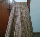 Brown Plaid Victorian Flared Skirt Steampunk Historic Dickens 19th 20th Century 