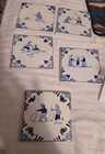 5 Delft   s Blauw Holland Coasters Different Scenes Kids Playing Numbered 