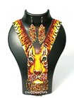 Handmade Beaded Necklace Earrings Set Bohemian Tribal Statement Jewelry   Gift