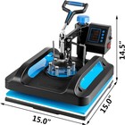 15 x15  5 In 1 Heat Press Machine Transfer Sublimation T-shirt Mug Hat Plate