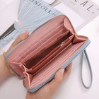 Women Zip Wallet Phone Clutch Leather Purse Card Holder Wristlet Handbag Blue