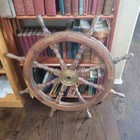 Vintage Maritime Nautical Boat Wooden Ship Wheel 36  Steering Wheel 3ft Brass