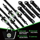 Car Tie Down Straps For Trailers With J Hooks 4pk  - 10 000lb Break Black