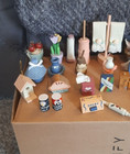 33pcs Handmade Wooden Barbie Dollhouse Accessories