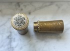 Vintage Revlon Lipstick Case Holder With Rhinestones   Etching At Middle    583