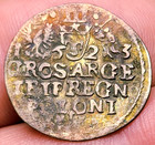 Toned 1623 Poland 3 Groschen Silver Coin Sigismund Iii