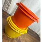 Vintage Tupperware Servalier Set Of 2 Bowls   Lids 70 s Harvest Yellow   Orange