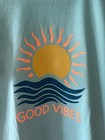 Glitter Good Vibes T-shirt  Sun Over Ocean  Youth Xl  fits Like A Woman s Small 
