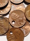 One  1  Random Punched   Stamped Masonic Lincoln Cent 