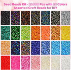 26000pcs 2mm Glass Seed Beads Kit     28 Assorted Colors Small Beads Set For Jewel