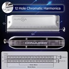 12 Hole Chromatic Harmonica C Key Mouth Organ Professional Harmonica With Case