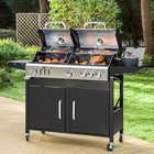 Gas Bbq Grill With Side Burner Gas Charcoal Combo Outdoor Cooking Grill 4-burner