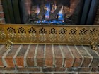 Fireplace Fender - Pierced Brass With Claw Feet