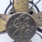 Antique General Electric Brass Blade Oscillating 13  Fan - Restoration Ready