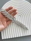 Yves Saint Laurent Vintage Bracelet Ysl Leaf Ribbon Bow Charm Silver Tone