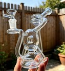 Percolator Vortex Glass Water Pipe Smoking Recycler Rig Bong With 14mm Smooth