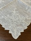 Antique Elegant White Linen Lace Wedding Handkerchief Heirloom    
