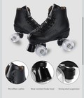 Black Derby Roller Skates With 4 Shiny Wheel  Men 6 5 Women 8