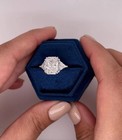 5ct Radiant Cut Three Stone Vvs1 Moissanite Engagement Ring Solid 14k White Gold