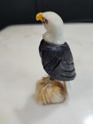 Hand Carved Peruvian Stone Bald Eagle Figurine 4    Onyx Marble Jasper Bird
