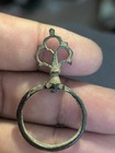 Ancient Bronze Ring Genuine Roman Byzantine Ornamented Collectible Dark Patina