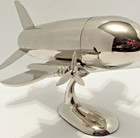 Vintage Godinger Silver Art Co Chrome Airplane Cocktail Shaker On Stand Complete