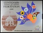 2001 Royal Australian Mint Uncirculated 6 Coin Mint Set