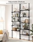 5 Tiers Narrow Bookshelf  Tall Adjustable Ladder Book Shelf With Open Storage   