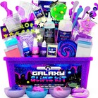 Galaxy Slime Kit For Kids Ages 8   12  Diy Space Slime Set With Glow-in-the-dar   