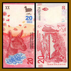 Argentina 20 50 100 200 500 1000 Pesos Set  2017-2019 P-new Whale Leopard Unc