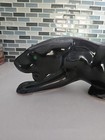 Vintage Ceramic Black Prowling Panther 20 Inch Art Deco Mcm Read Description 