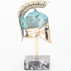 Spartan Officer Helmet On A Base Ancient Greek Bronze Museum Replica 389-1