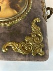 Antique Purple Green Velvet Victorian Girl Photo Album W  Gilt Hardware Latch