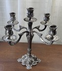 Vintage Ornate Silverplate 5-light Candelabra Rococo Baroque 14 5    Heavy