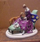 Goebel Borzoi Statue With Woman On Chase Lounge