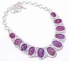 Copper Purple Turquoise 925 Sterling Silver Handmade Necklace 17 99  N1487-2