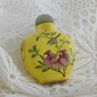 Beautiful  Rare  Chinese Snuff Bottle Hand Painted Birds And Flowers  Signed