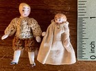 Lot 2 Atq German Bisque Dolls Dollhouse Mini Hertwig Carl Horn 1-1 25    Girl Boy