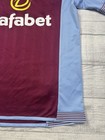 Aston Villa 2013-14 Macron Home Soccer Jersey Claret Blue Size Medium Dafabet