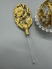 Vintage Matson Vanity Gold Ormolu The Poppy Perfume Bottle With Glass Dauber