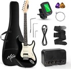 39-inch Electric Guitar Starter Kit With Hss Pickups  Black   Lightweight Bla   