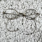 Antique Eyeglasses Gold Tone Wire Rimmed With Case