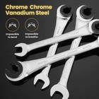 Standard Tubing Ratchet Open End Wrench 72 Gears Cr-v Inch Sae Repair Spanner 