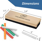 Chalkboard Chalk And Eraser Set  24 Pack Including 12 White And 12 Colored Chalk