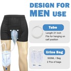Male Wearable Incontinence Pants Urinal Leg Bag Silicone Urine Funnel Collector